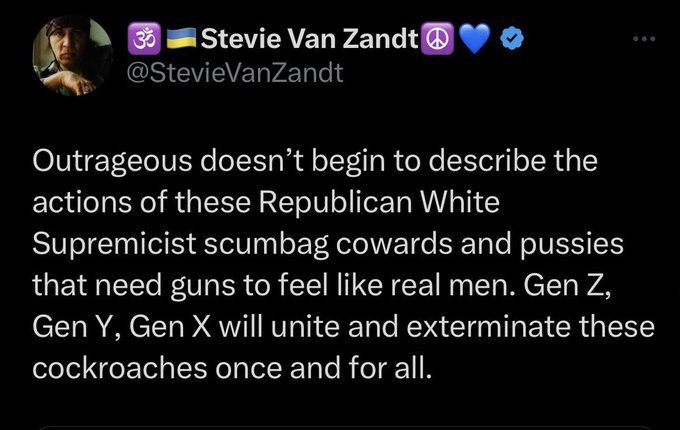 image of Steven Van Zandts tweet