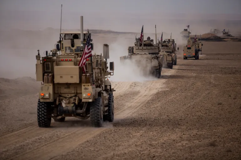 image of US military convoy in northeastern Syria