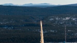 A microgravity research rocket launched from Esrange Space Center © SSC