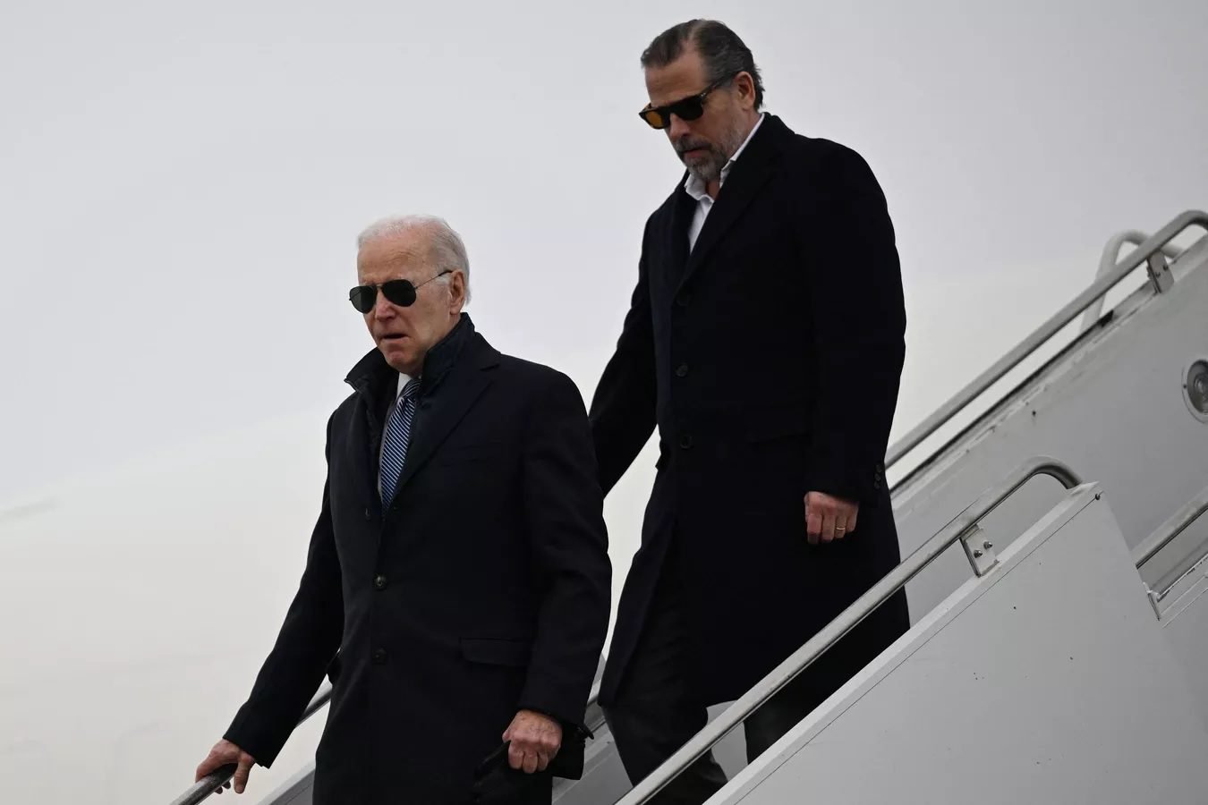 US President Joe Biden with his son Hunter Biden/© AFP 2023 / ANDREW CABALLERO-REYNOLDS