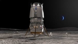 Artist concept of the 'Blue Moon' Artemis V lander, to be produced by Jeff Bezos' Blue Origin © Blue Origin via NASA