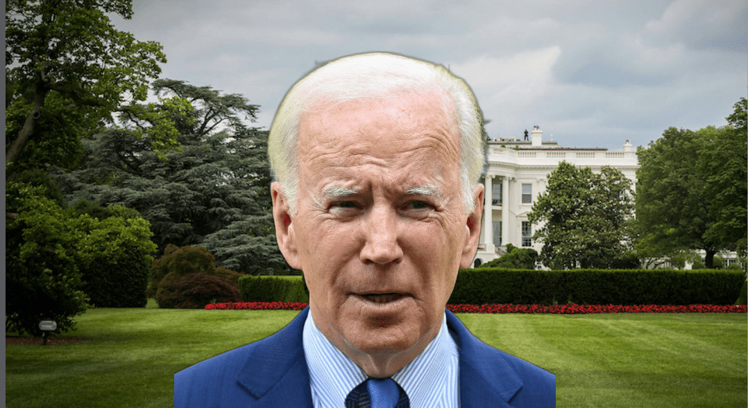 image of Joe Biden in front of White house