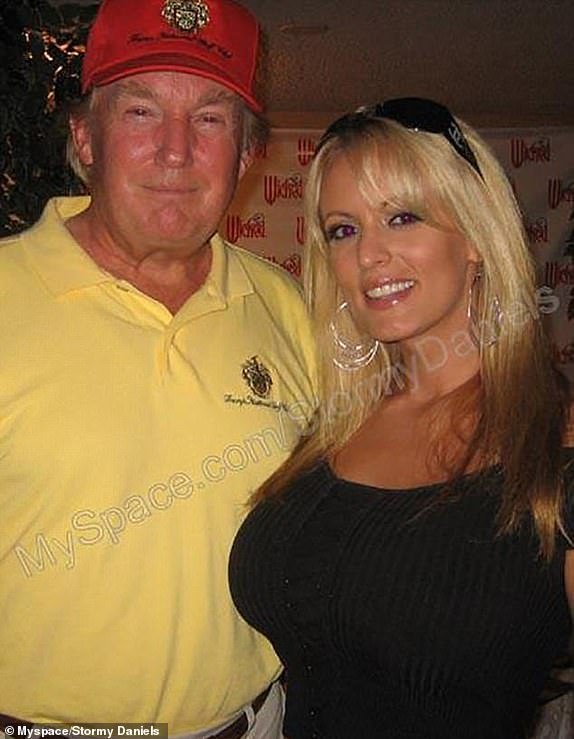 USE THIS ONE - Stormy Daniels and Donald Trump in a 2006 photo.