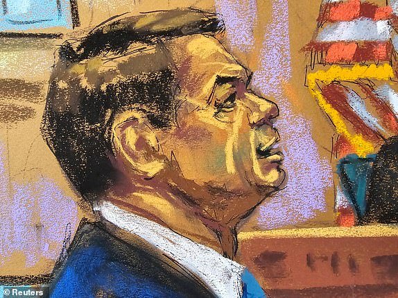 Defense lawyer Todd Blanche presents closing arguments during former U.S. President Donald Trump's criminal trial on charges that he falsified business records to conceal money paid to silence porn star Stormy Daniels in 2016, in Manhattan state court in New York City, U.S. May 28, 2024 in this courtroom sketch. REUTERS/Jane Rosenberg