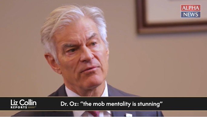 Dr. Oz discusses the impact of mob mentality during an interview, emphasizing its surprising effects on society.
