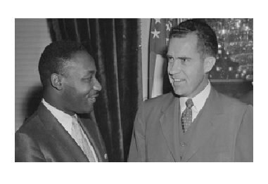 Historic meeting between civil rights leader and a U.S. president, showcasing significant political engagement during the civil rights movement.