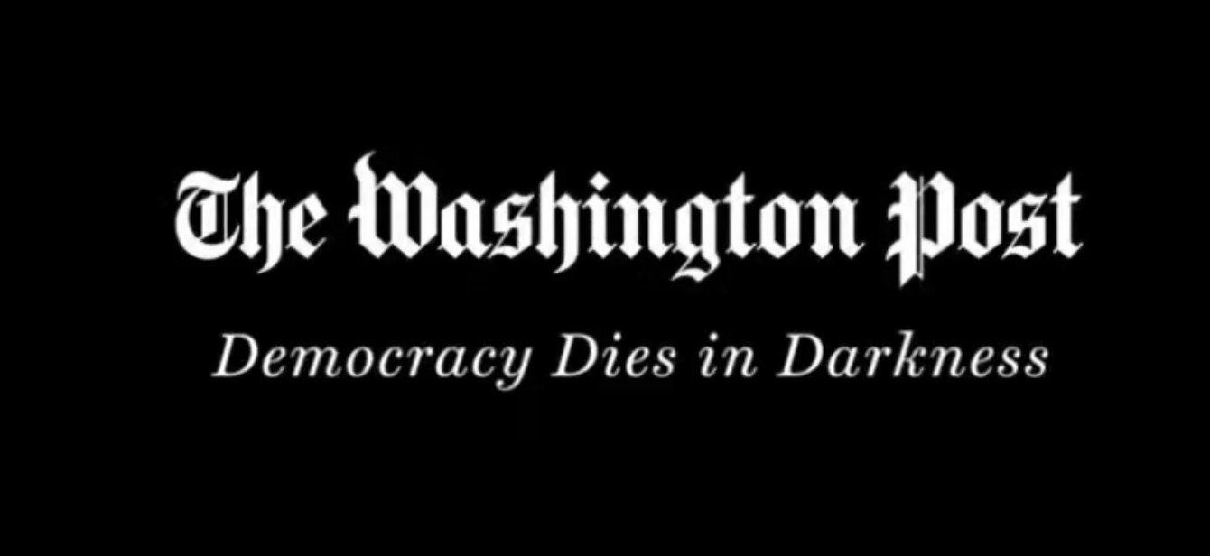The Washington Post logo with the tagline Democracy Dies in Darkness, representing the importance of transparency in journalism.